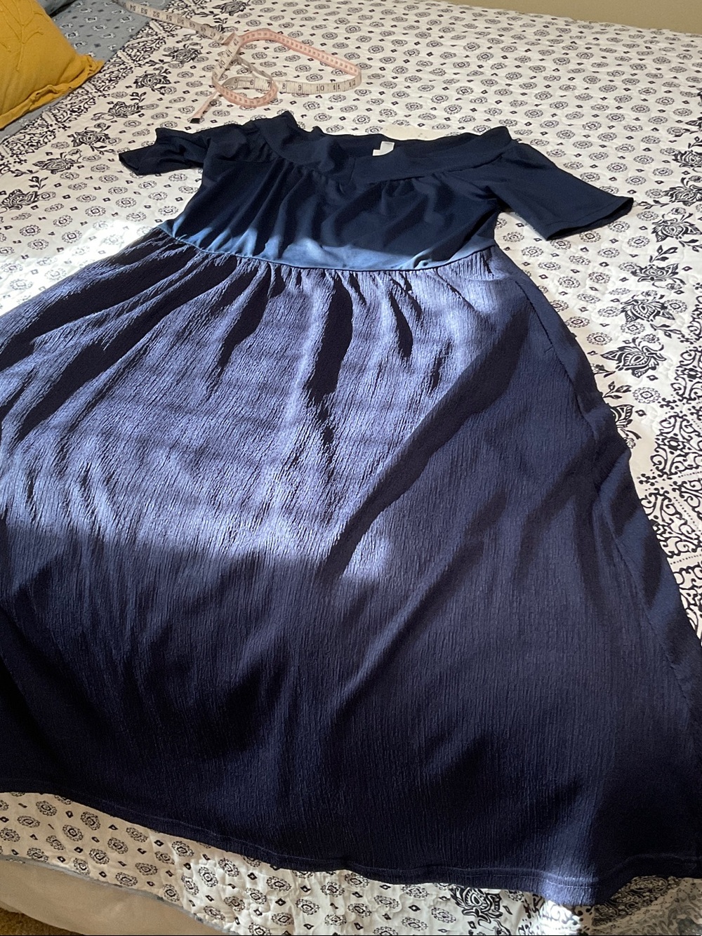 A New Day Navy MIDI Dress L NWT